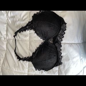PINK black lace bralette